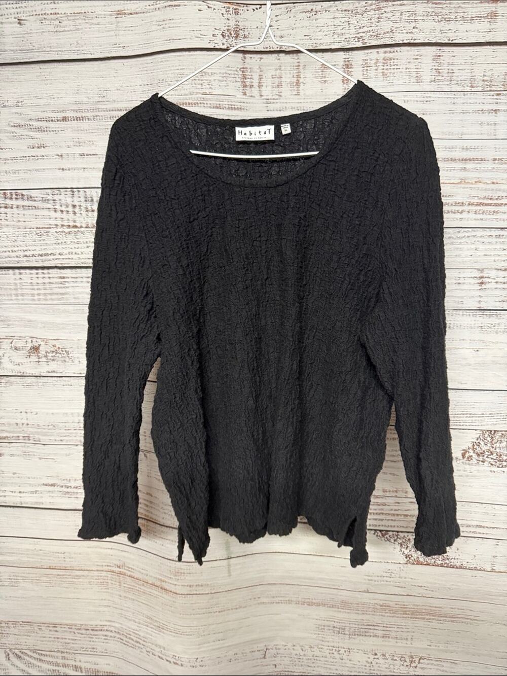 Habitat Crinkle Fabric Top Black XL